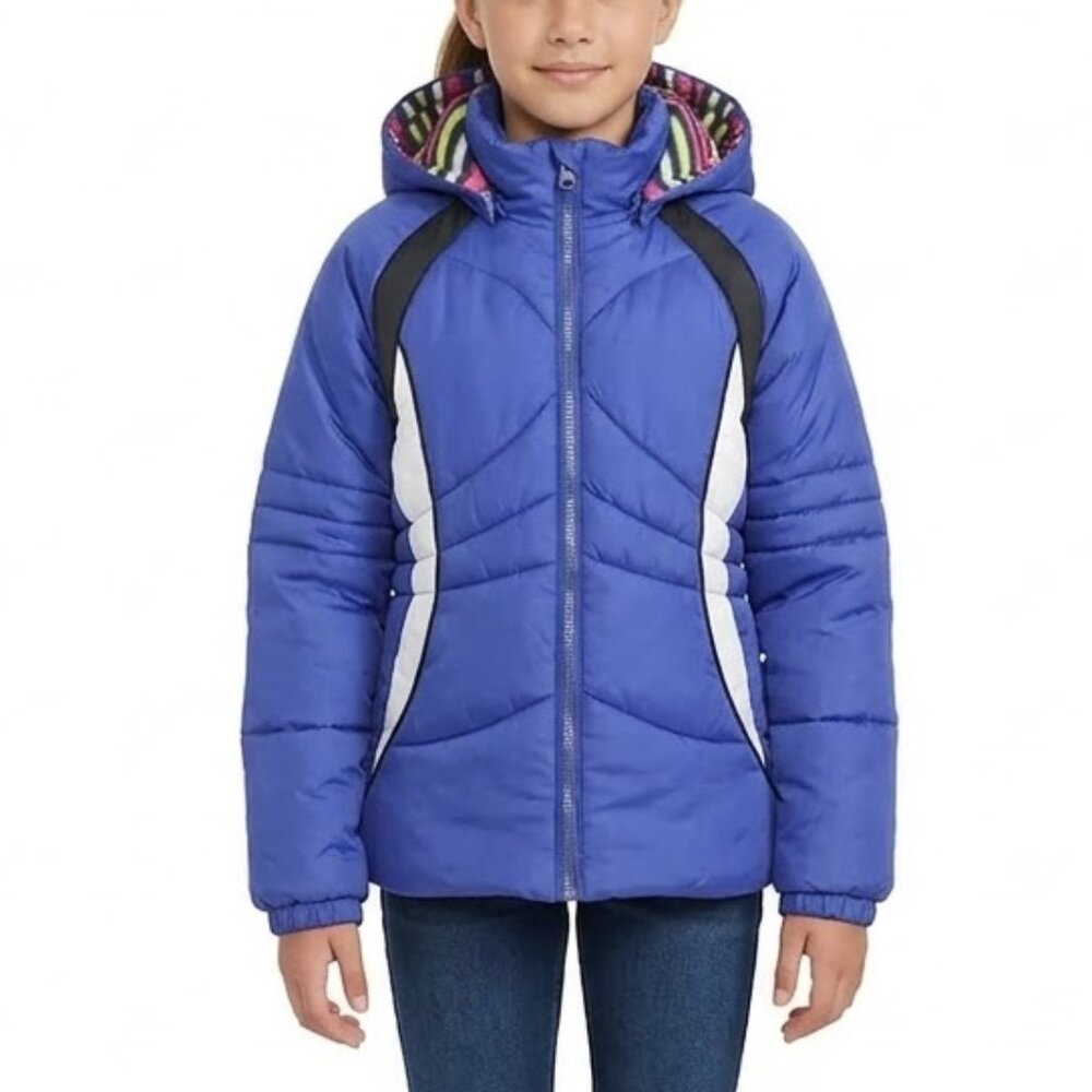LONDON FOG Purple Gorpcore Puffer Jacket Kids L 14/16 Heavyweight Quilted Parka